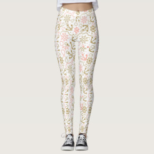Golden Anchor Pattern Leggings