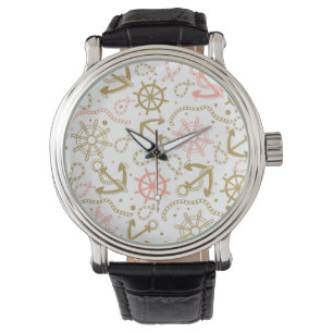 Golden Anchor Pattern Watch