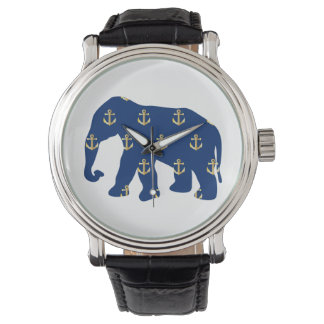 Golden Anchors Elephant Watch
