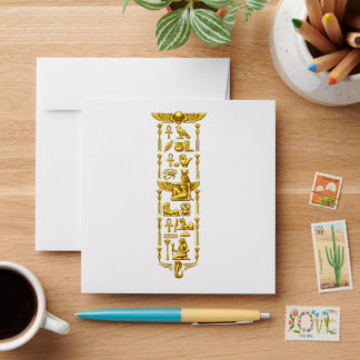 Golden Ancient Egyptian Symbols – Luxurious Hierog Envelope