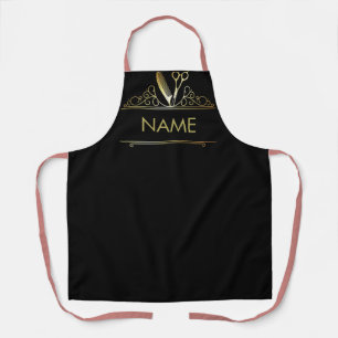 Golden and Black Beauty Salon Apron