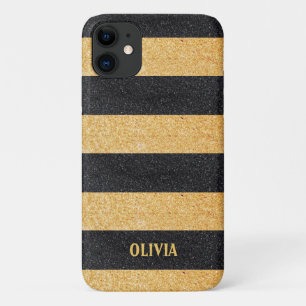 Golden And Black Glitter Case-Mate iPhone Case
