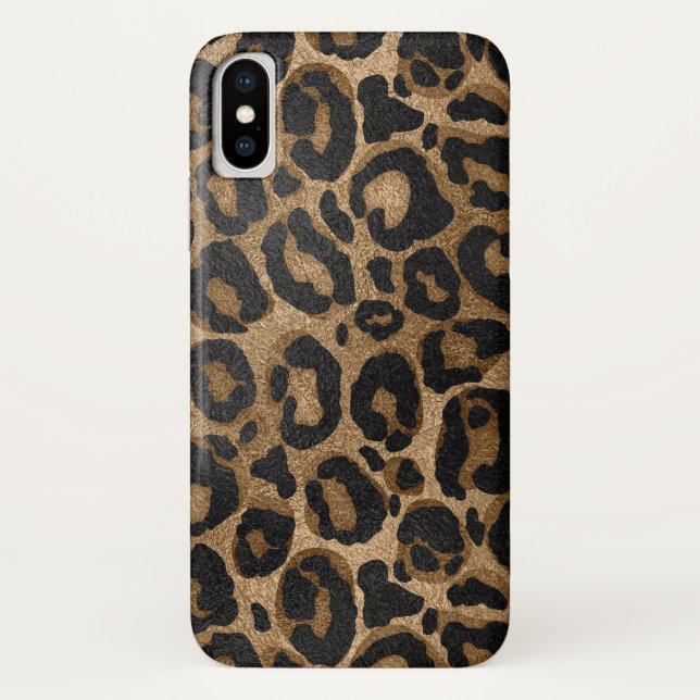 Golden and Black glitter  Leopard/ Jaguar print Case-Mate iPhone Case (Back)