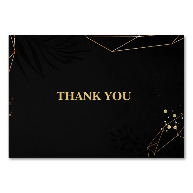 Golden and Black Thank You Cards (Front)
