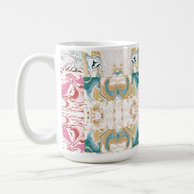 Golden and blue marble pattern coffee mug (Left)