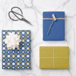 Golden and Blue Star of David Wrapping Paper Sheet<br><div class="desc">A golden and blue stunning design,  this wrapping paper is great for Hanukkah.  Using Star of David with a blue and golden pattern,  order yours today!  

Artwork created by: AMBillustrations 
http://www.etsy.com/shop/AMBillustrations/</div>