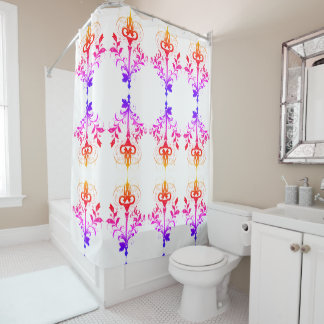 Golden and Colourful Keys Design Shower Curtain