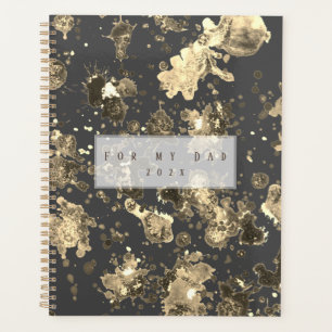golden and grey metallic splash effect 2 planner