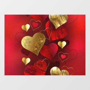 Golden and red valentines