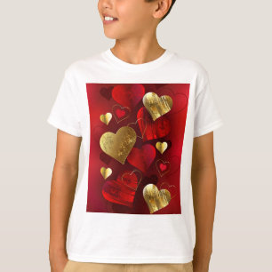 Golden and red valentines T-Shirt