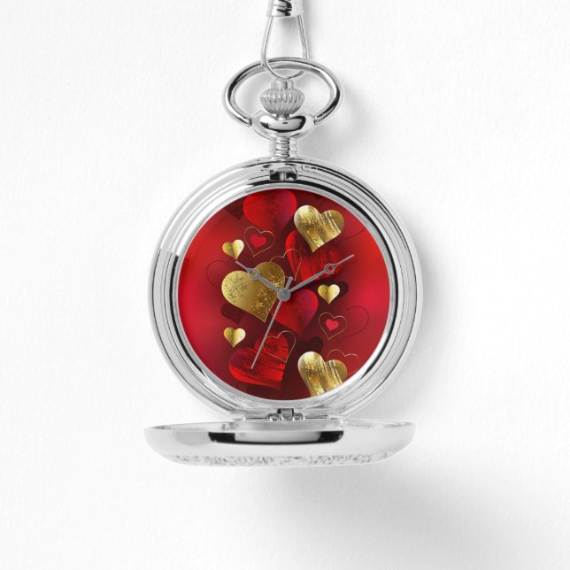 Golden and red valentines watch (Front)
