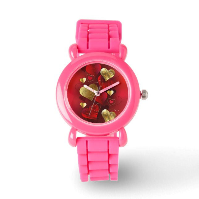 Golden and red valentines watch (Front)