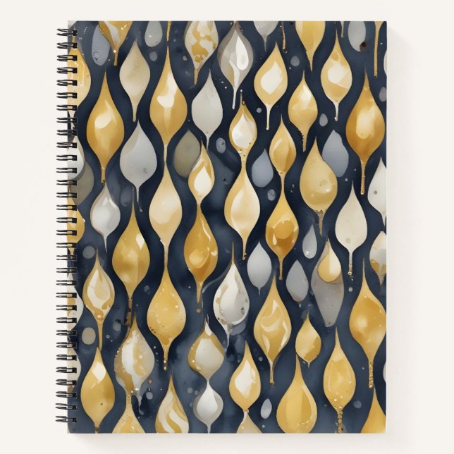 Golden and Silver Rain Notebook (Front)