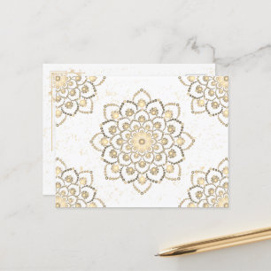 Golden and White Elegant Postcard