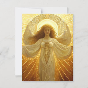 Golden Angel Awakening of Knowledge Postcard