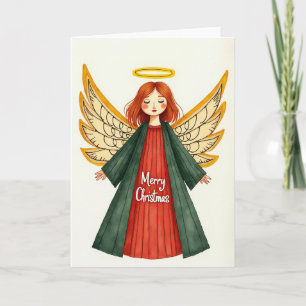 Golden Angel Christmas Card