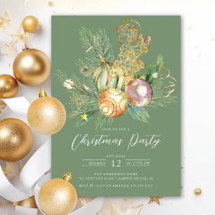 Golden Angel Christmas Party Invitation