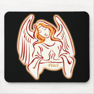 Golden Angel Of Peace Mouse Pad