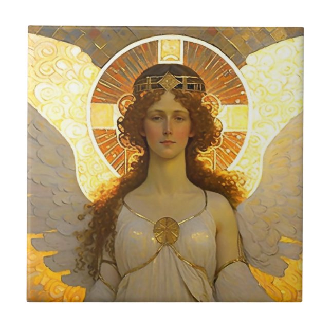 Golden Angel Spirit of the Evening   Tile (Front)