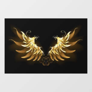 Golden Angel Wings on Black background