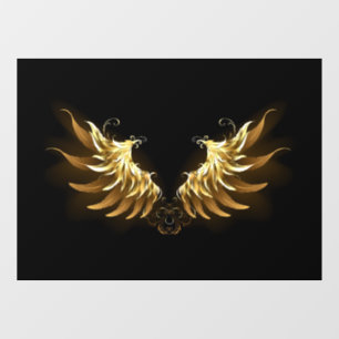 Golden Angel Wings on Black background