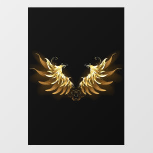 Golden Angel Wings on Black background