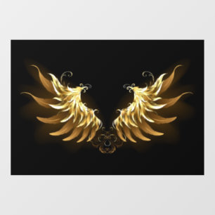 Golden Angel Wings on Black background