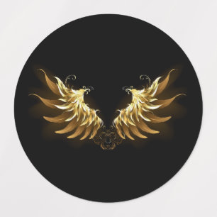 Golden Angel Wings on Black background