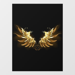 Golden Angel Wings on Black background