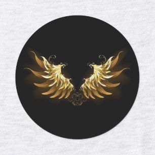 Golden Angel Wings on Black background