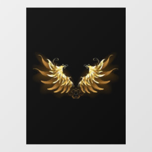 Golden Angel Wings on Black background