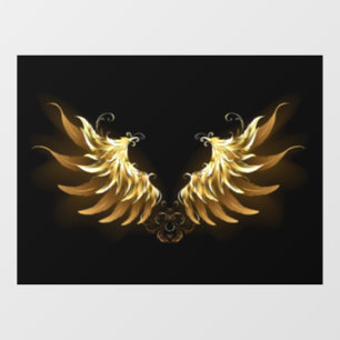 Golden Angel Wings on Black background