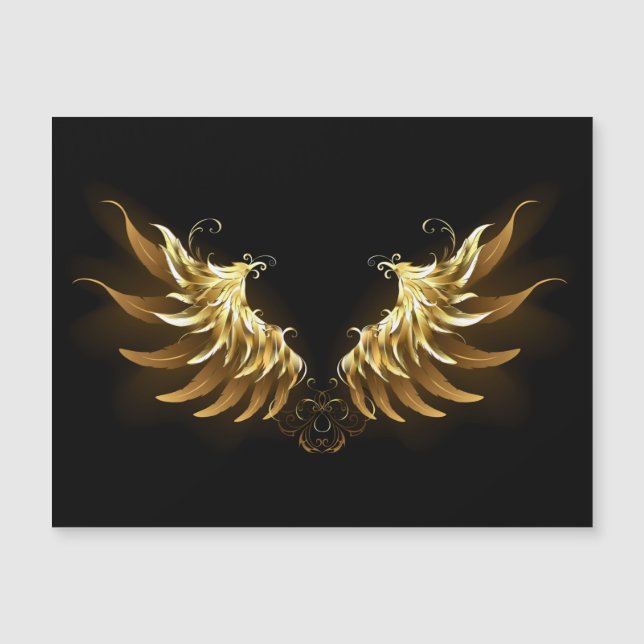 Golden Angel Wings on Black background (Front)