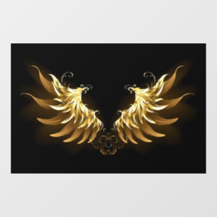 Golden Angel Wings on Black background
