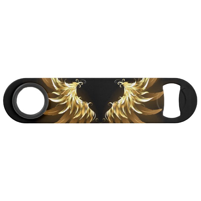 Golden Angel Wings on Black background (Front (Horizontal))