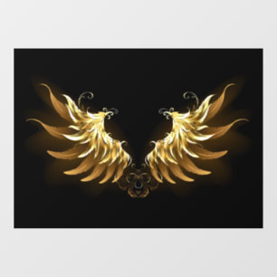 Golden Angel Wings on Black background