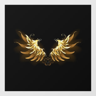 Golden Angel Wings on Black background