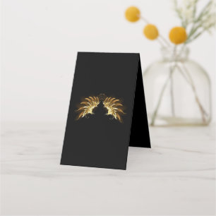 Golden Angel Wings on Black background Appointment Card
