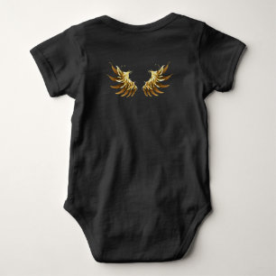 Golden Angel Wings on Black background Baby Bodysuit