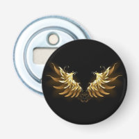 Golden Angel Wings on Black background