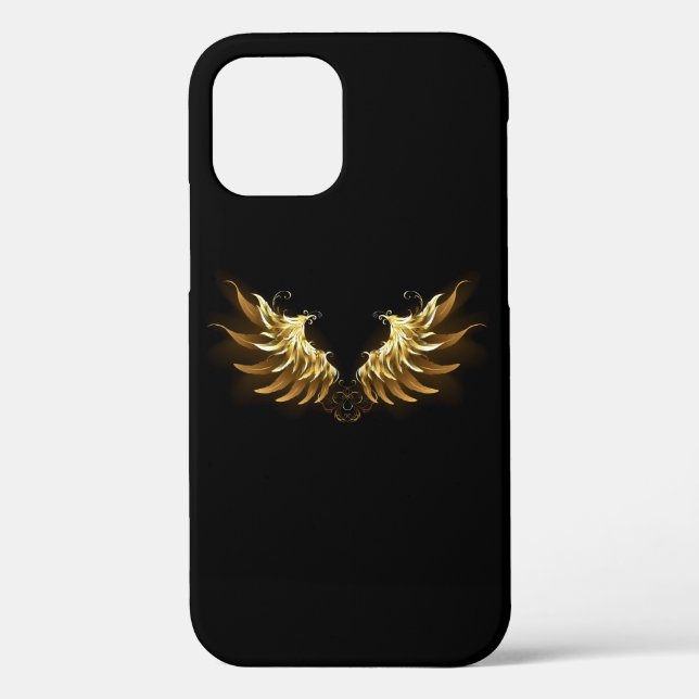 Golden Angel Wings on Black background Case-Mate iPhone Case (Back)