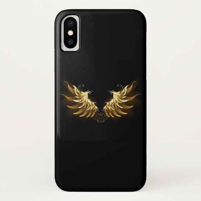 Golden Angel Wings on Black background Case-Mate iPhone Case (Back)