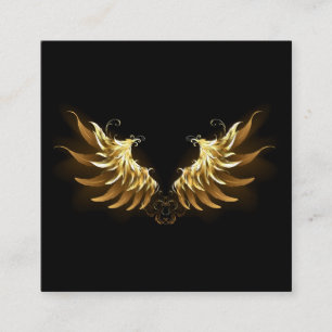 Golden Angel Wings on Black background Discount Card