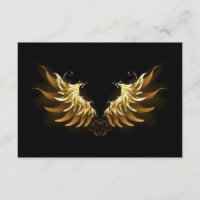 Golden Angel Wings on Black background