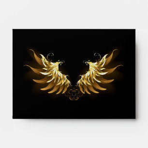Golden Angel Wings on Black background Envelope