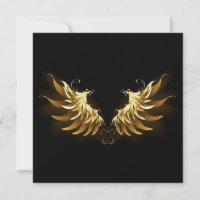 Golden Angel Wings on Black background
