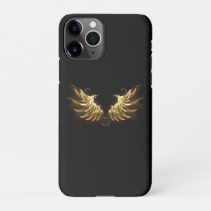 Golden Angel Wings on Black background iPhone 11Pro Case