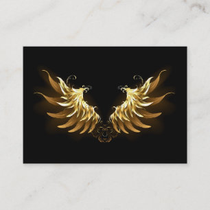 Golden Angel Wings on Black background Loyalty Card