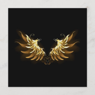 Golden Angel Wings on Black background Menu