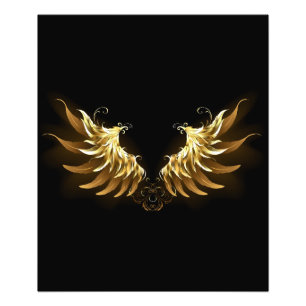 Golden Angel Wings on Black background Photo Print